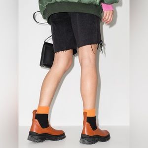 STAUD Orange and Brown Ankle Boots
